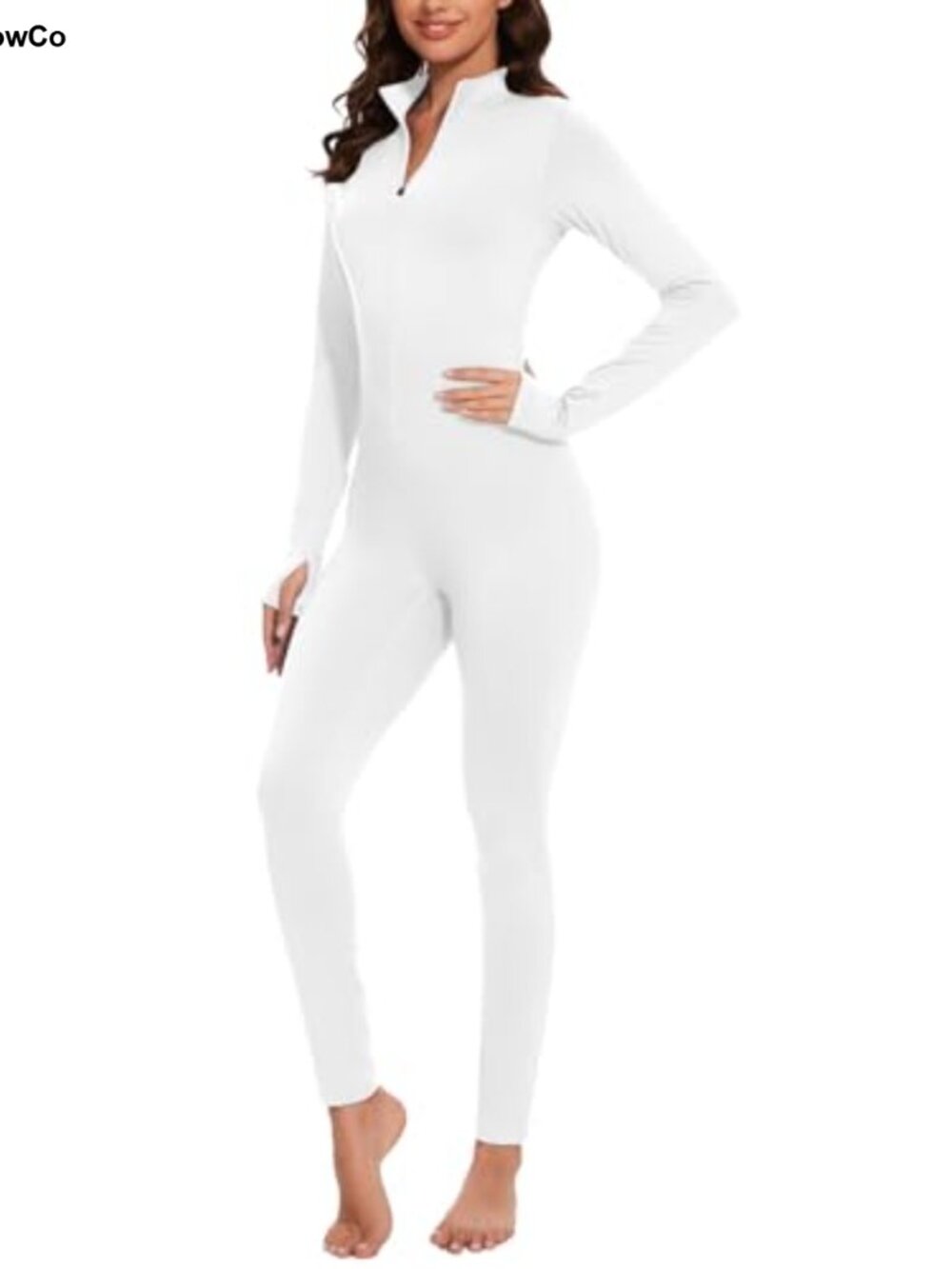 Women's Long Sleeve Fleece Jumpsuit Zip Front One Piece Romper